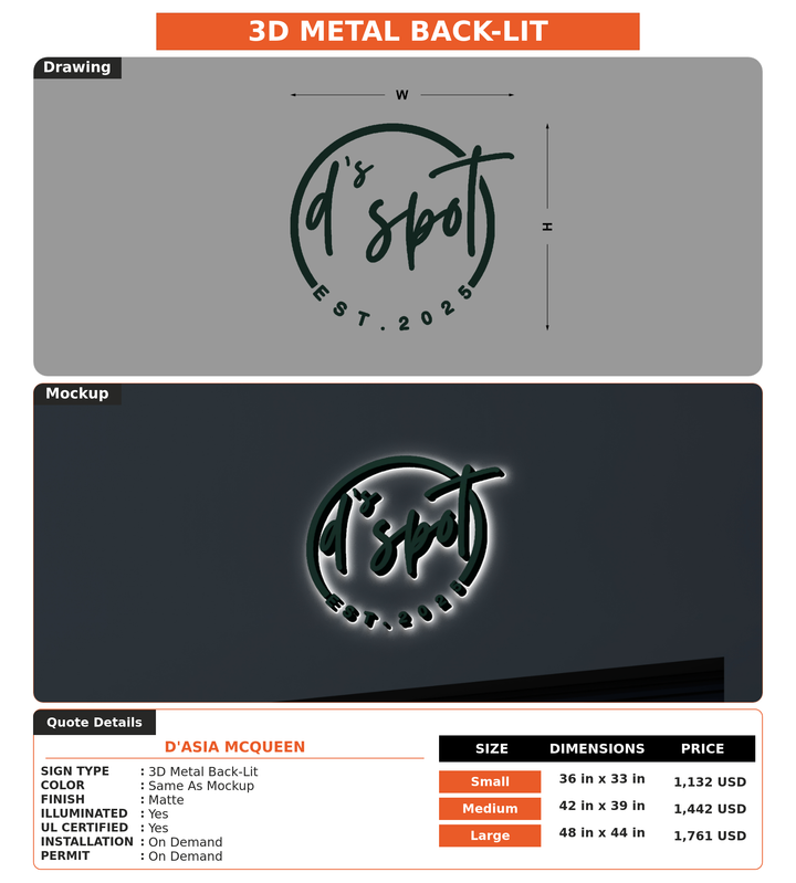 CUSTOM MOCKUP SIGN FOR D&