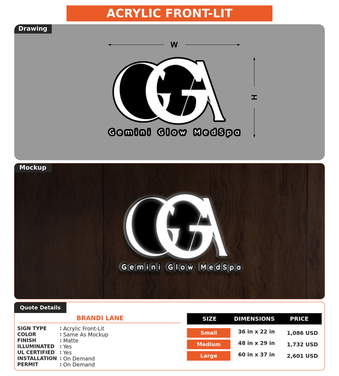 CUSTOM MOCKUP SIGN FOR Brandi Lane