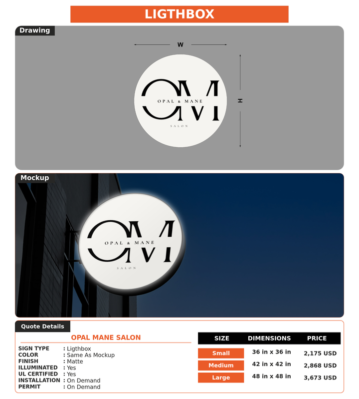 CUSTOM MOCKUP SIGN FOR Opal Mane Salon