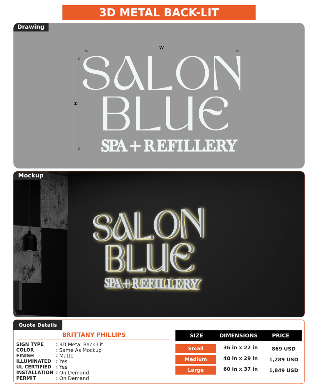 CUSTOM MOCKUP SIGN FOR Brittany Phillips