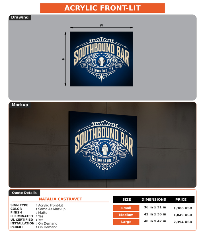 CUSTOM MOCKUP SIGN FOR Natalia Castravet