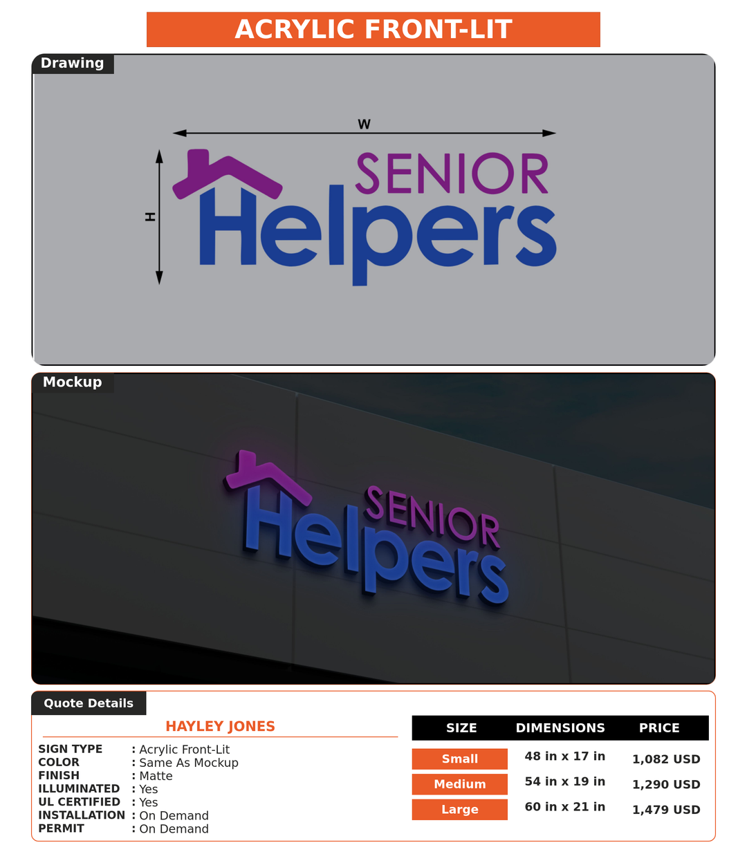 CUSTOM MOCKUP SIGN FOR Hayley Jones