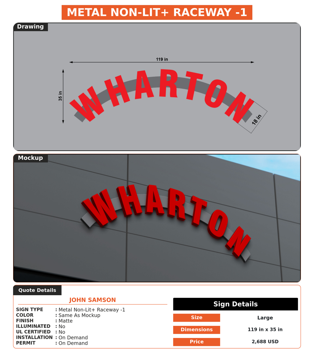 CUSTOM MOCKUP SIGN FOR John Samson