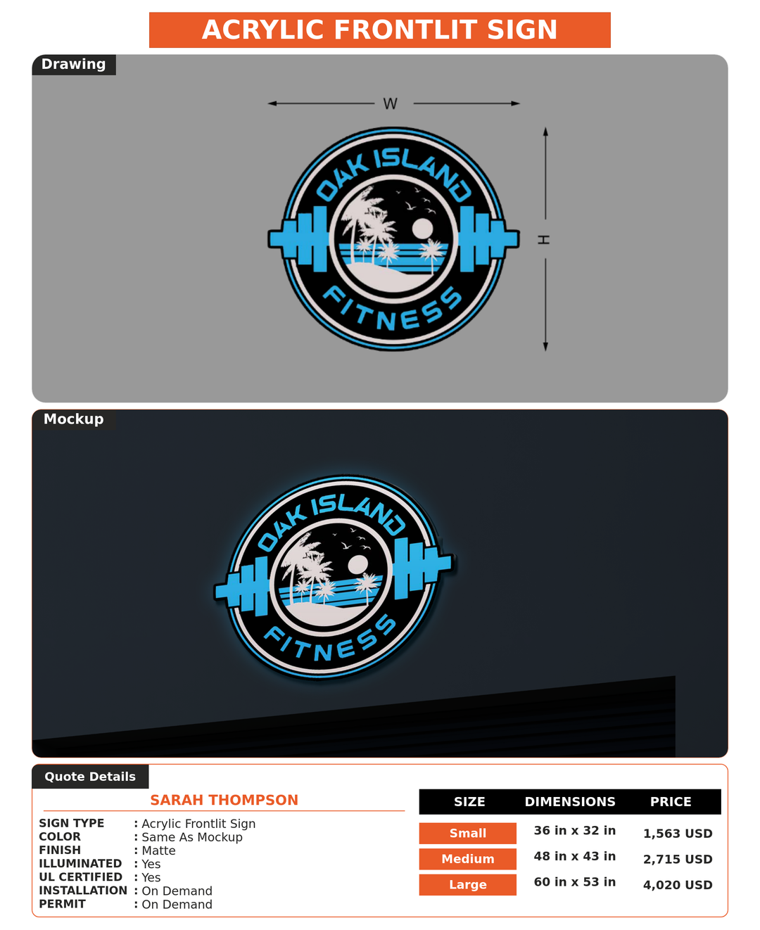 CUSTOM MOCKUP SIGN FOR Sarah Thompson