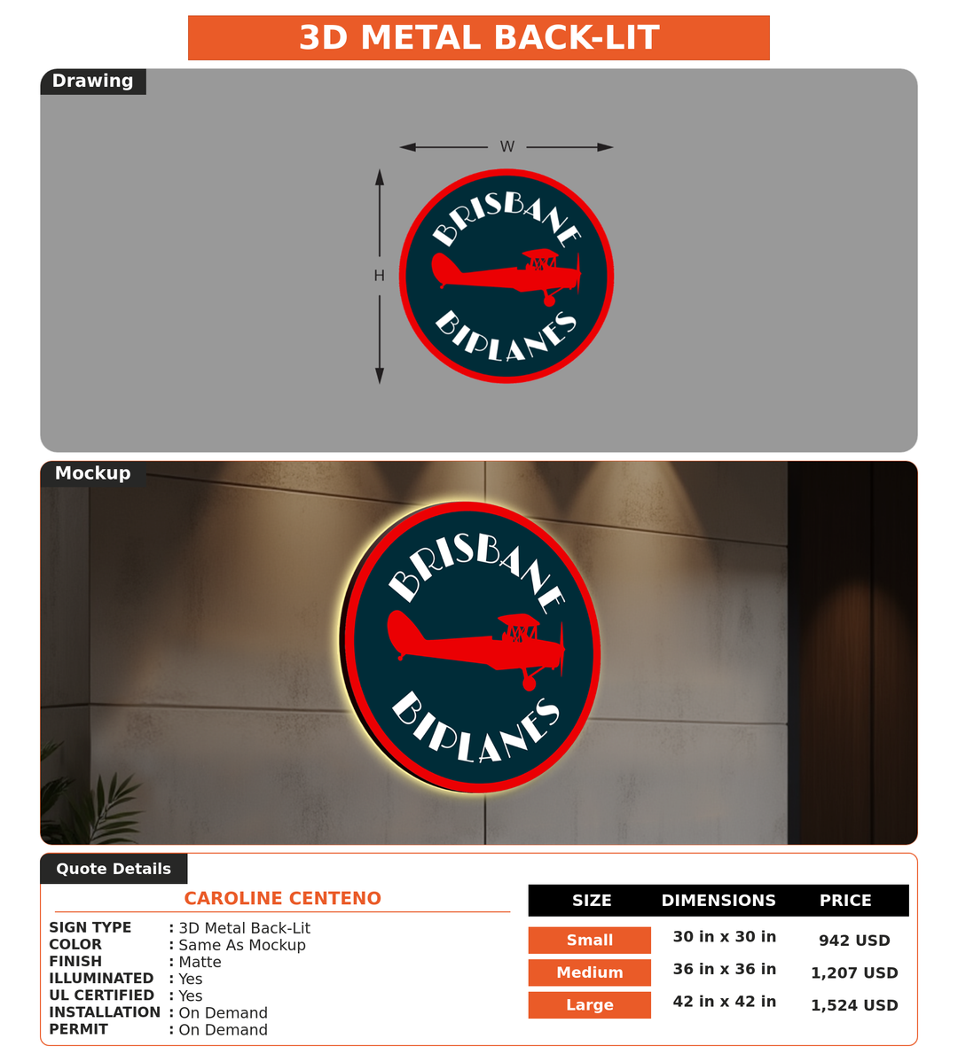 CUSTOM MOCKUP SIGN FOR Caroline Centeno