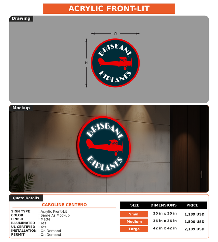 CUSTOM MOCKUP SIGN FOR Caroline Centeno