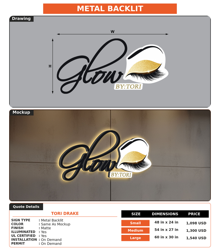 CUSTOM MOCKUP SIGN FOR Tori Drake