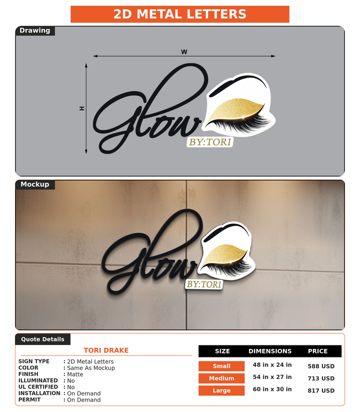 CUSTOM MOCKUP SIGN FOR Tori Drake