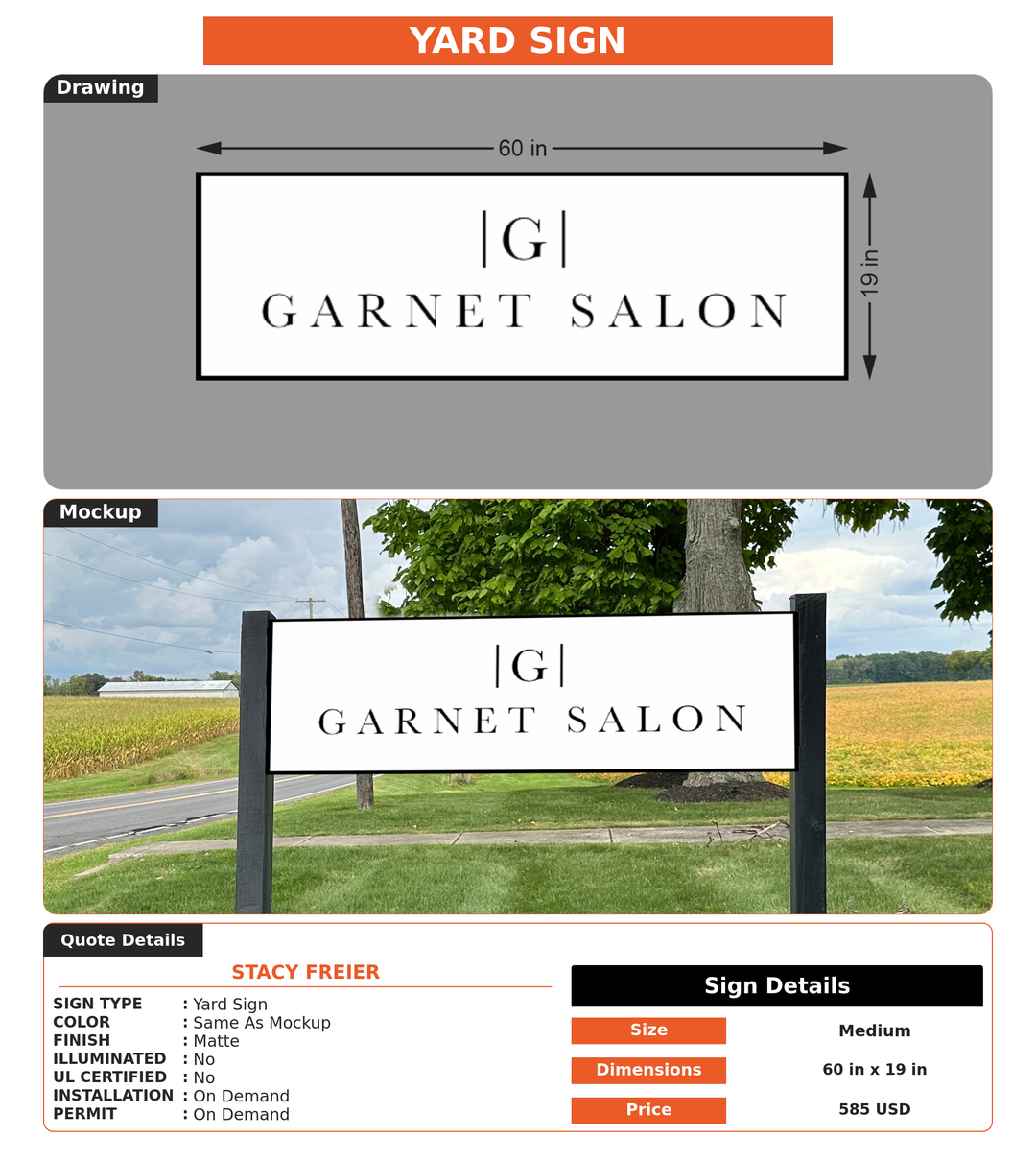 CUSTOM MOCKUP SIGN FOR Stacy Freier