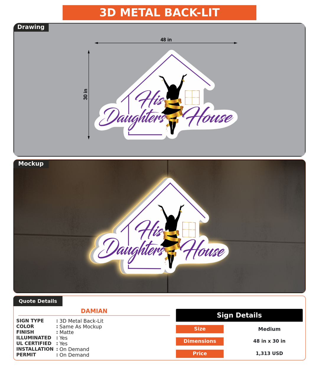 CUSTOM MOCKUP SIGN FOR Damian