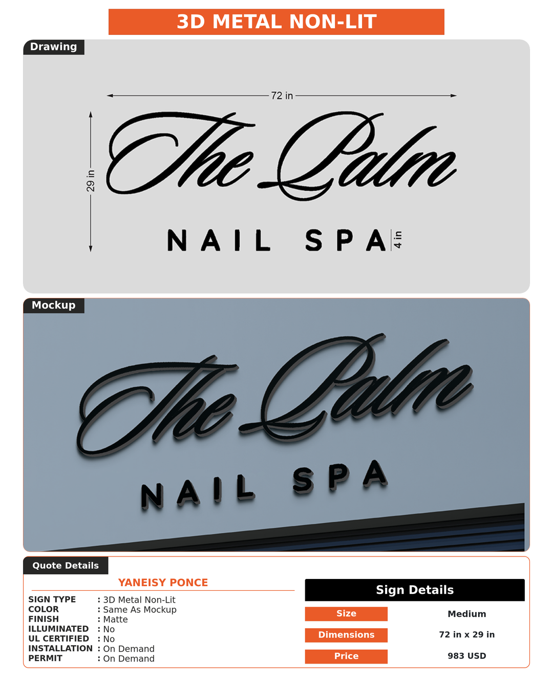 CUSTOM MOCKUP SIGN FOR yaneisy ponce