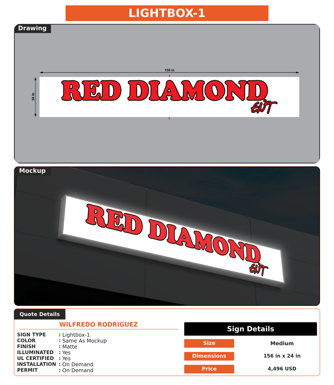 CUSTOM MOCKUP SIGN FOR Wilfredo Rodriguez