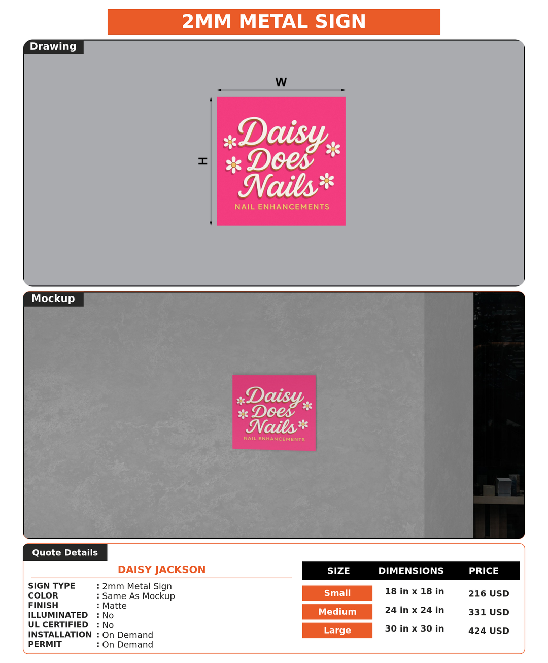 CUSTOM MOCKUP SIGN FOR Daisy Jackson