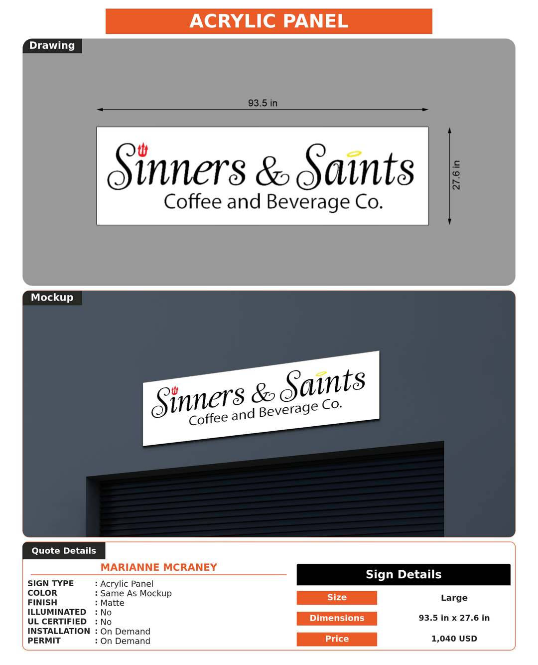 CUSTOM MOCKUP SIGN FOR Marianne McRaney