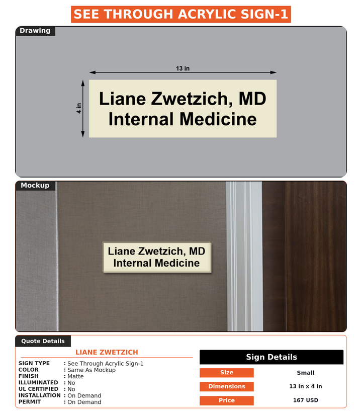 CUSTOM MOCKUP SIGN FOR Liane Zwetzich