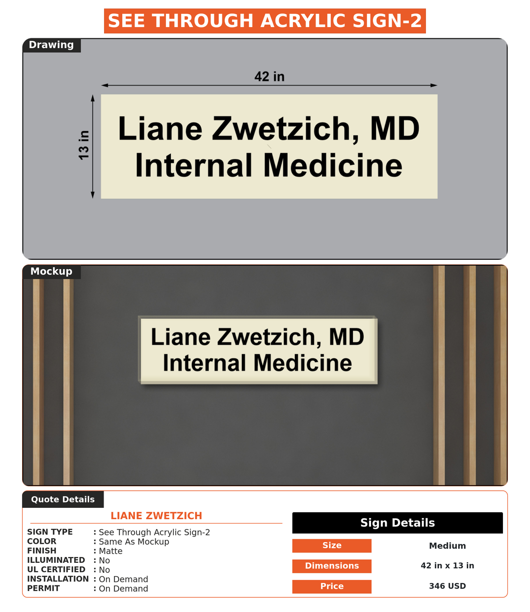 CUSTOM MOCKUP SIGN FOR Liane Zwetzich