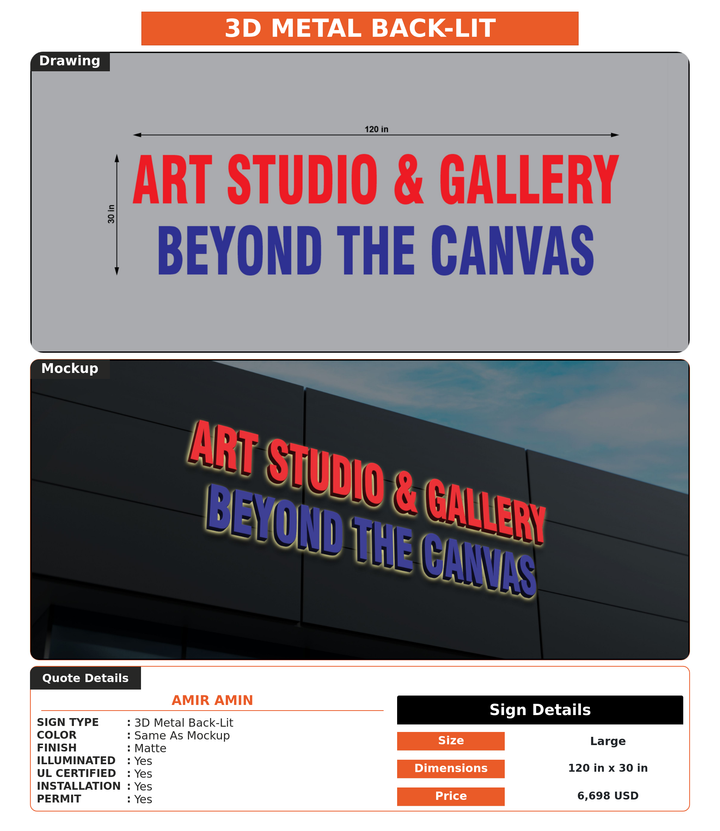 CUSTOM MOCKUP SIGN FOR Amir Amin