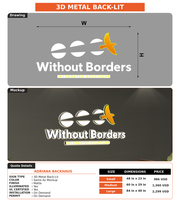CUSTOM MOCKUP SIGN FOR Adriana Backhaus
