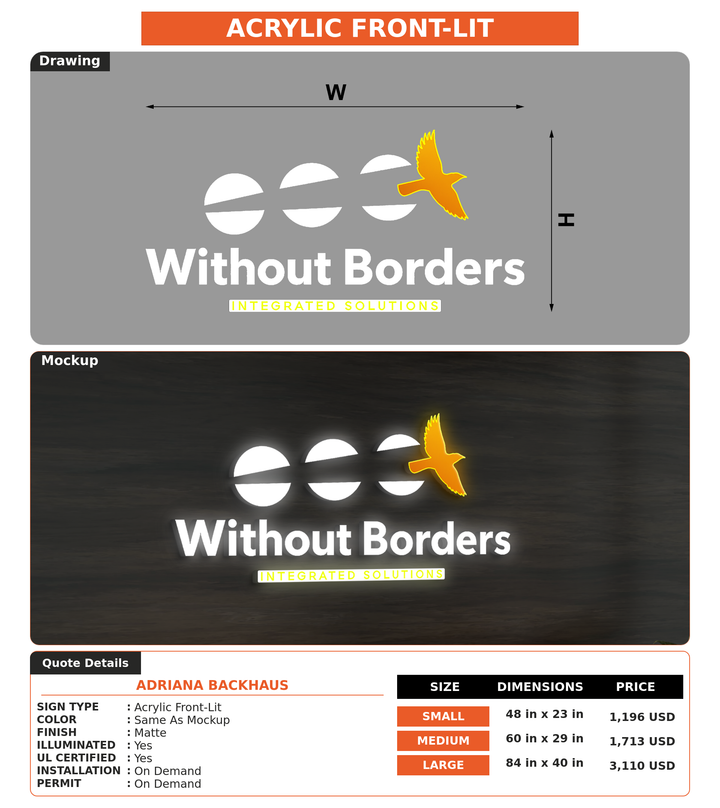 CUSTOM MOCKUP SIGN FOR Adriana Backhaus