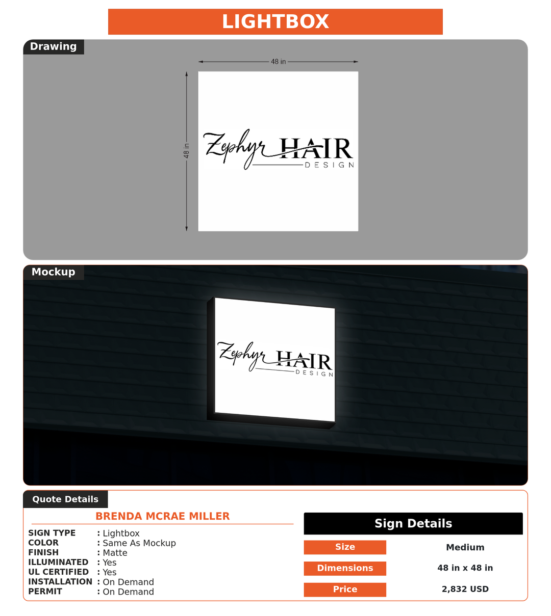 CUSTOM MOCKUP SIGN FOR Brenda McRae Miller