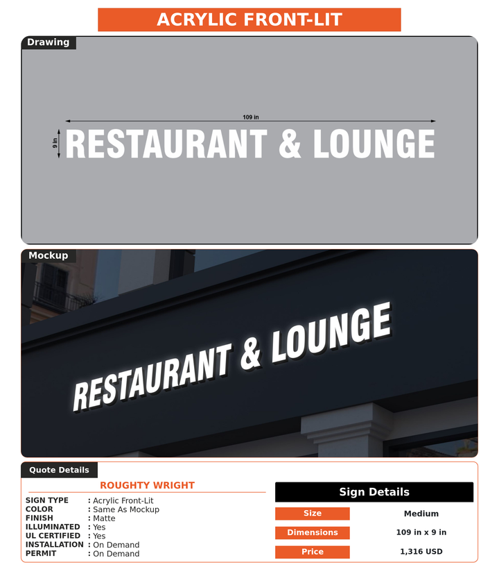 CUSTOM MOCKUP SIGN FOR roughty wright
