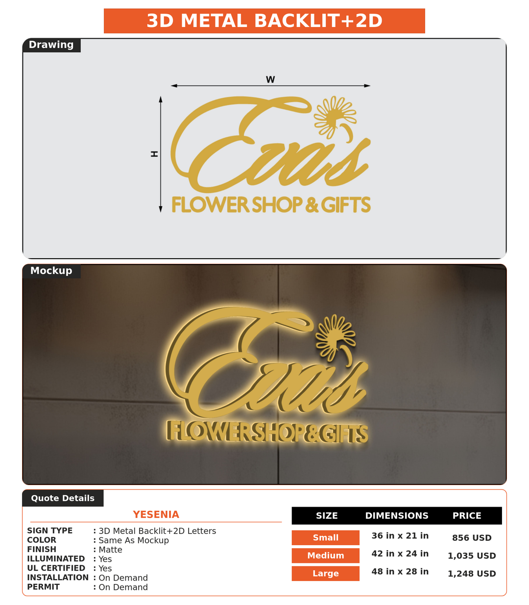 CUSTOM MOCKUP SIGN FOR Yesenia