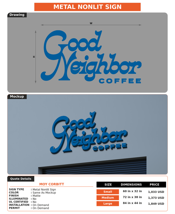 CUSTOM MOCKUP SIGN FOR Moy Corbitt