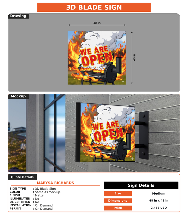CUSTOM MOCKUP SIGN FOR Marysa Richards