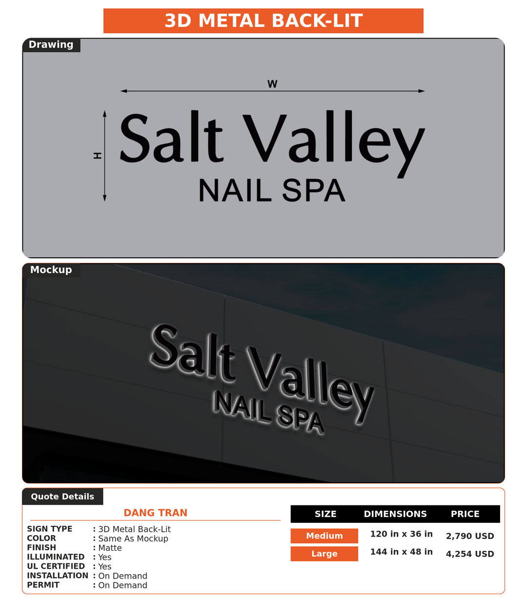 CUSTOM MOCKUP SIGN FOR Dang Tran