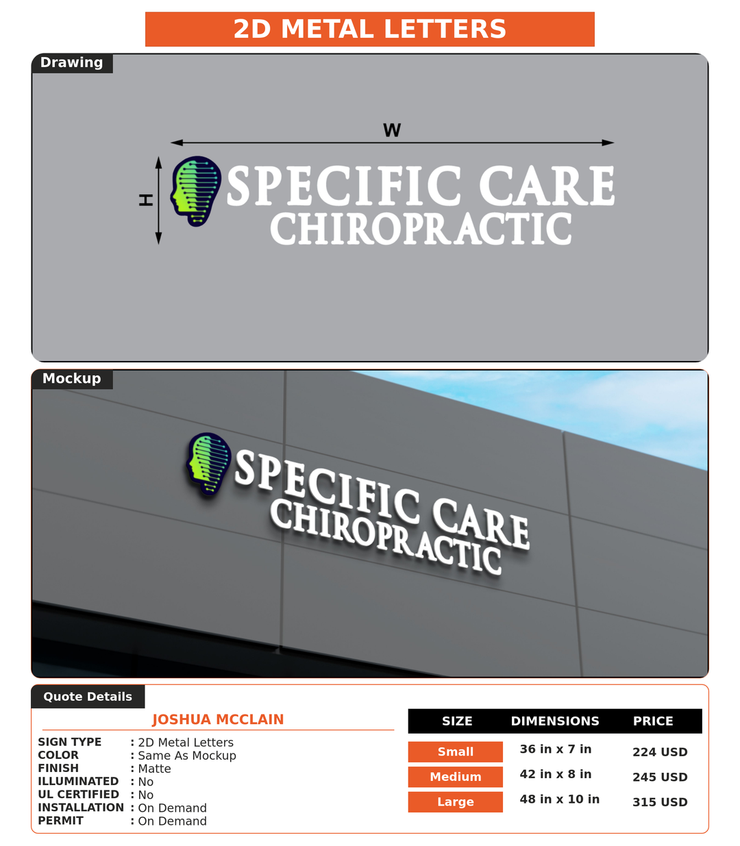 CUSTOM MOCKUP SIGN FOR Joshua McClain