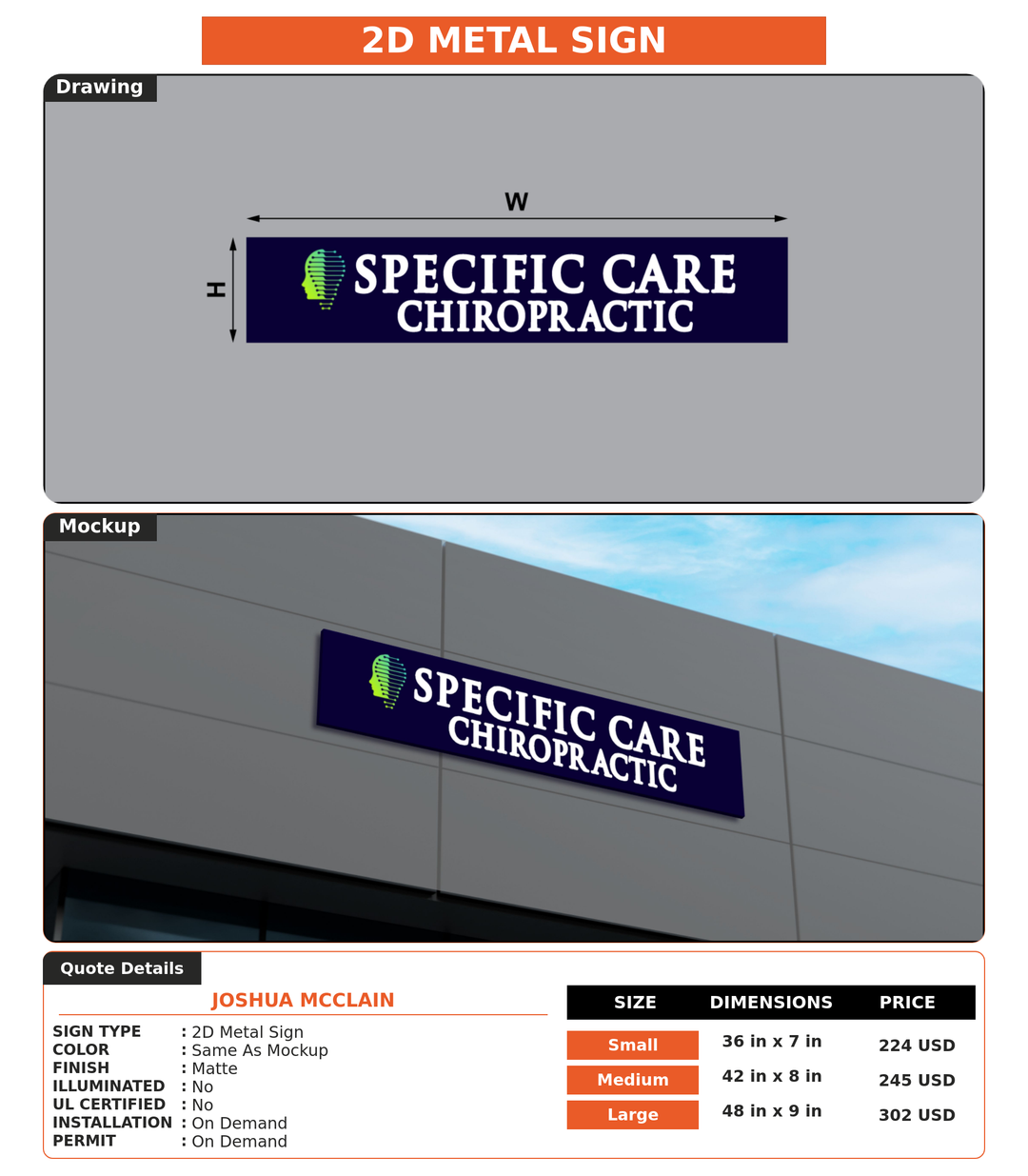 CUSTOM MOCKUP SIGN FOR Joshua McClain