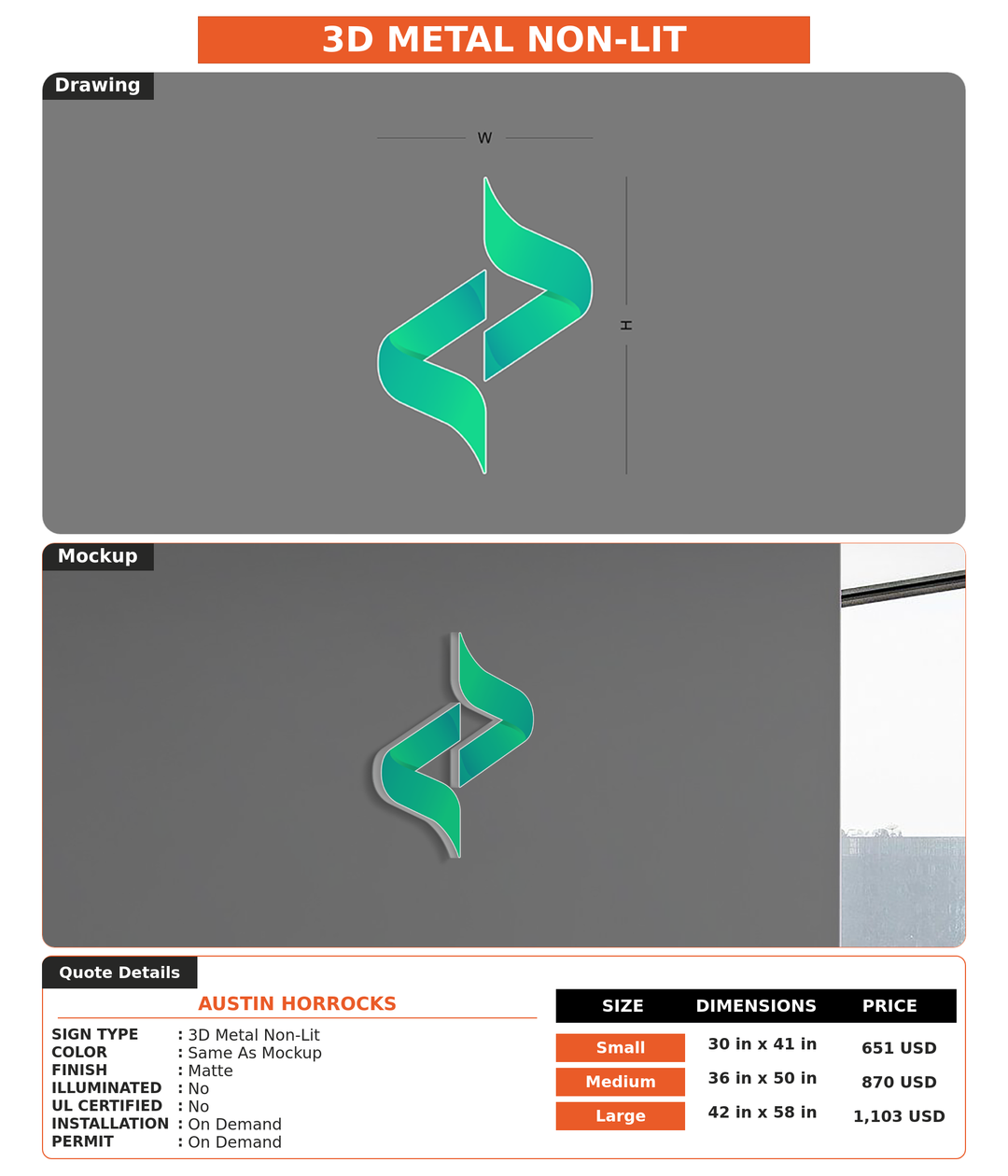 CUSTOM MOCKUP SIGN FOR Austin Horrocks