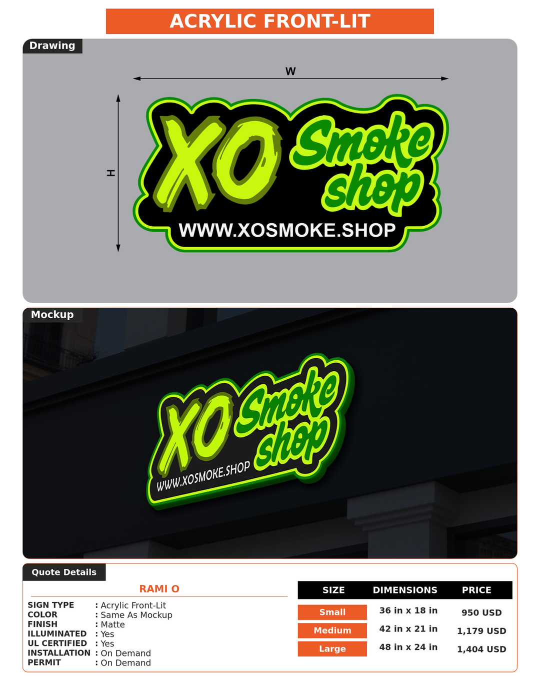 CUSTOM MOCKUP SIGN FOR Rami O