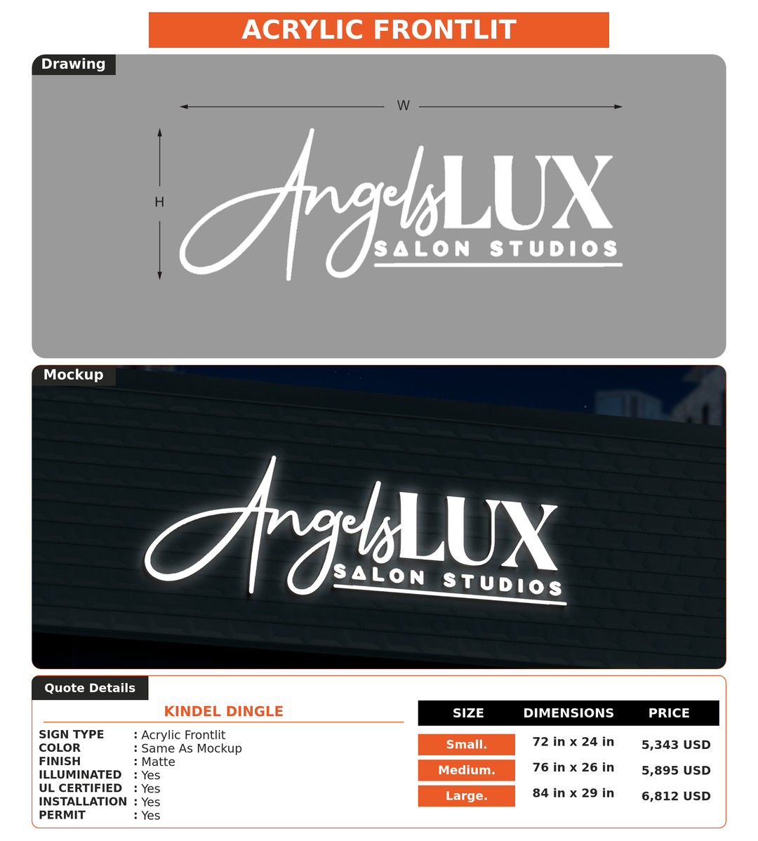 CUSTOM MOCKUP SIGN FOR Kindel Dingle
