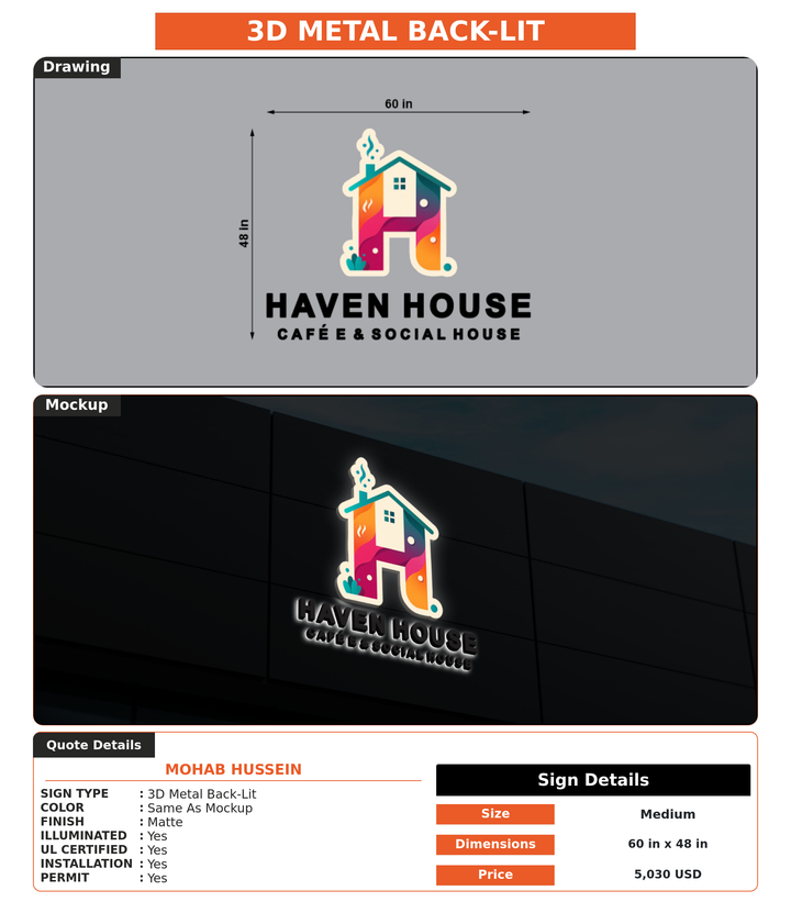 CUSTOM MOCKUP SIGN FOR Mohab Hussein