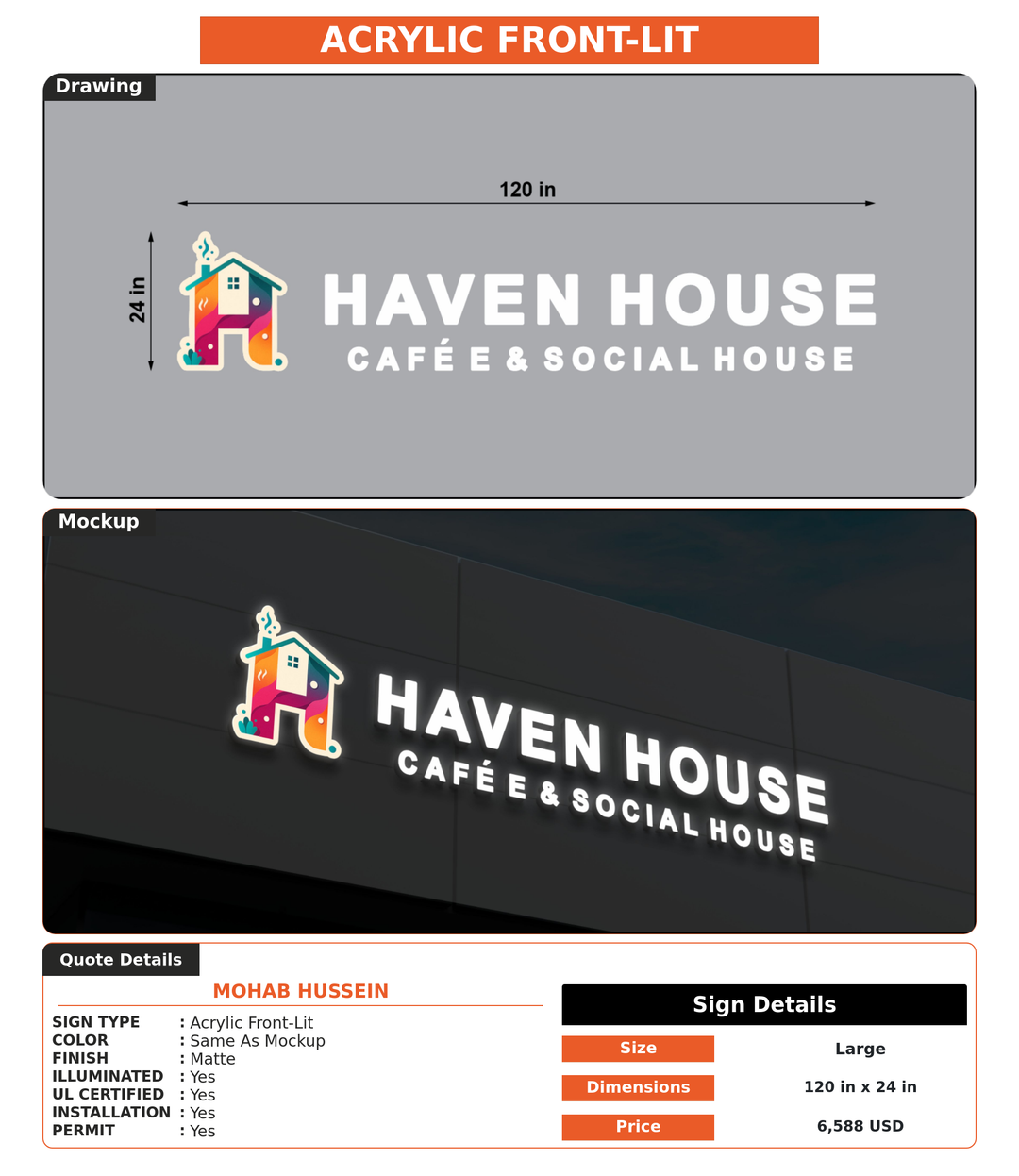 CUSTOM MOCKUP SIGN FOR Mohab Hussein