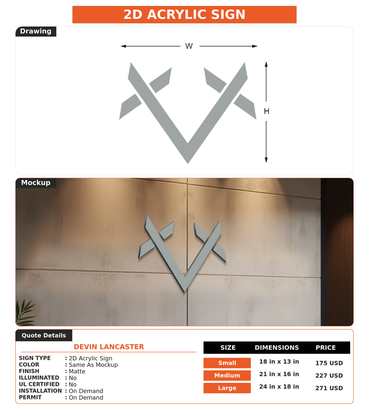 CUSTOM MOCKUP SIGN FOR Devin Lancaster