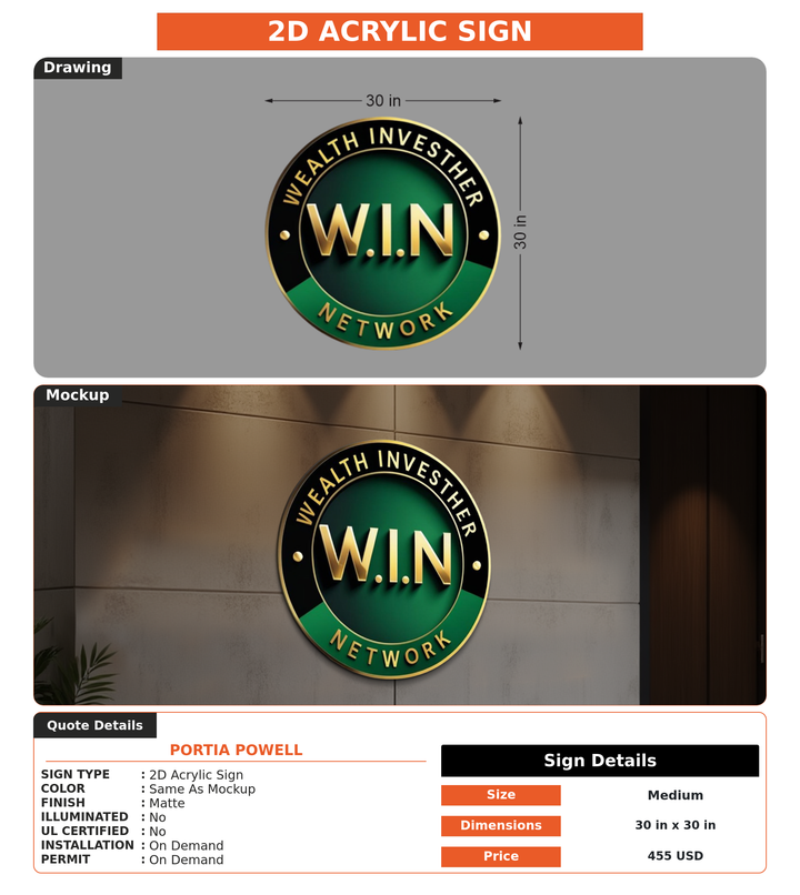CUSTOM MOCKUP SIGN FOR Portia Powell