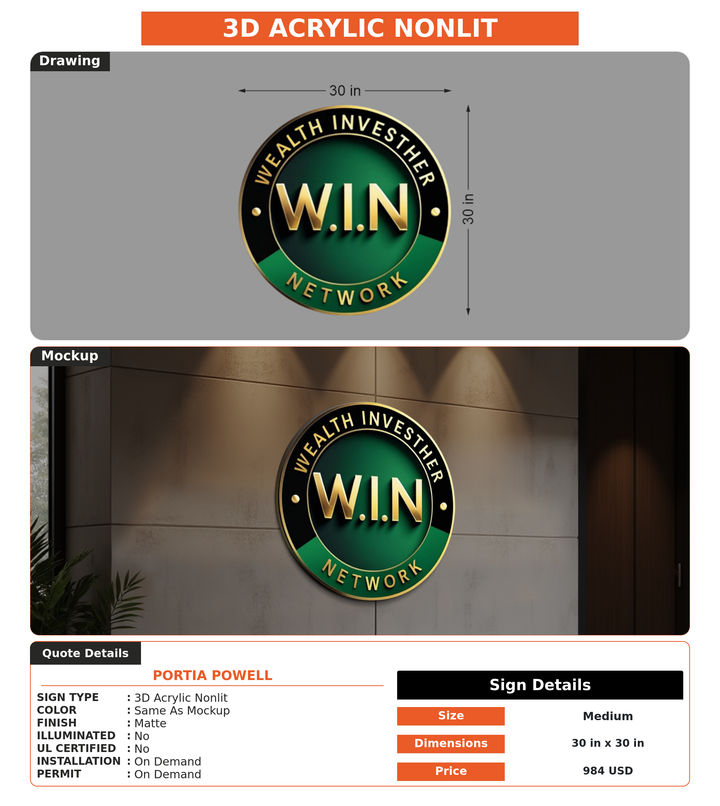 CUSTOM MOCKUP SIGN FOR Portia Powell