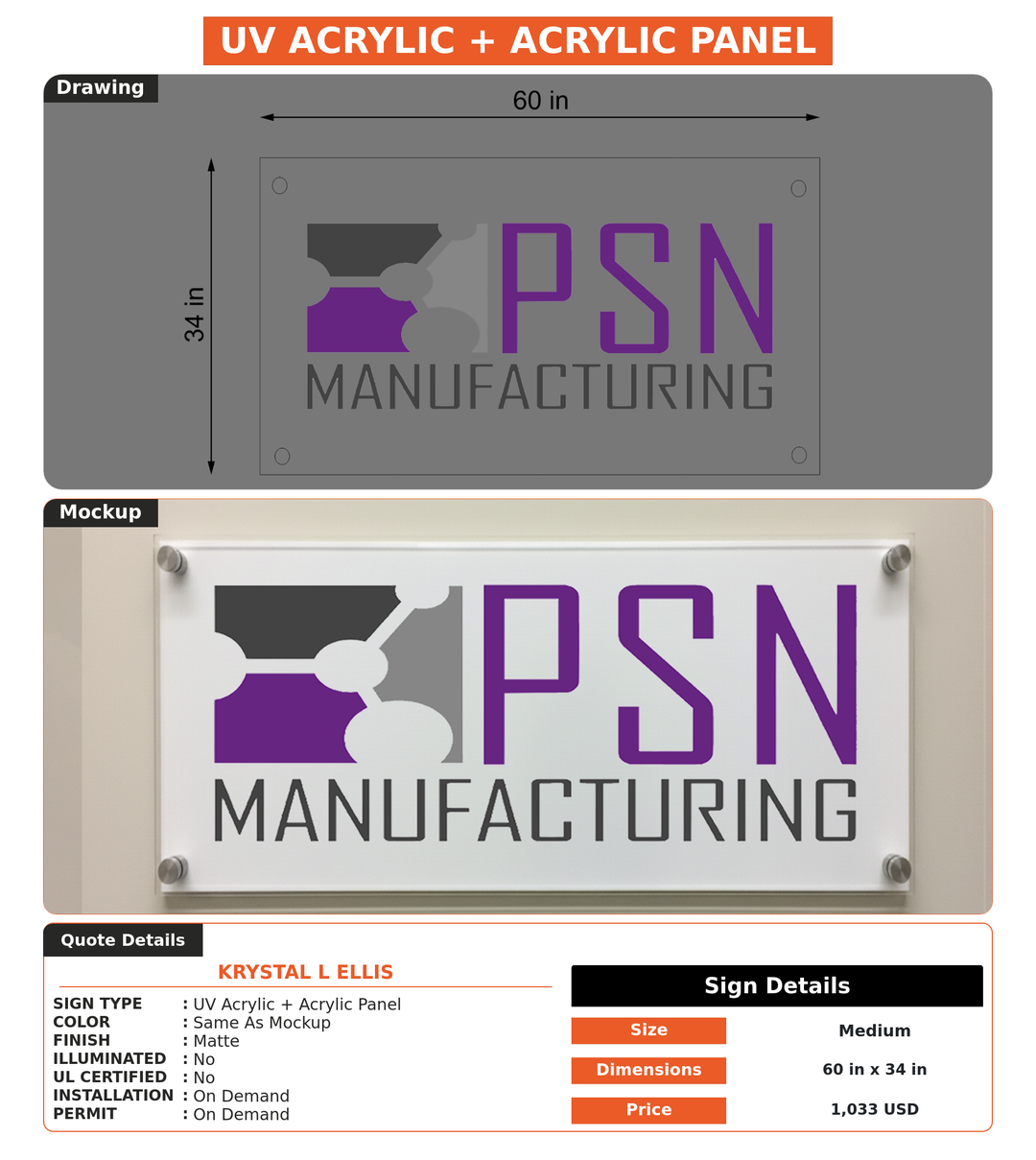 CUSTOM MOCKUP SIGN FOR Krystal L Ellis