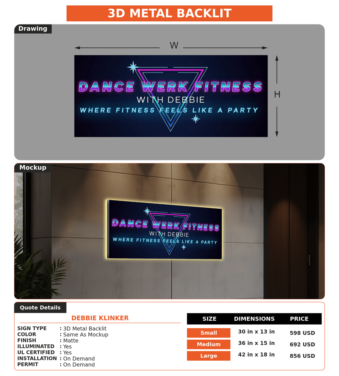 CUSTOM MOCKUP SIGN FOR Debbie Klinker