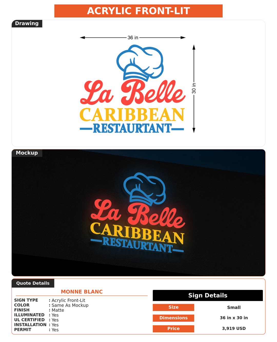 CUSTOM MOCKUP SIGN FOR Monne Blanc