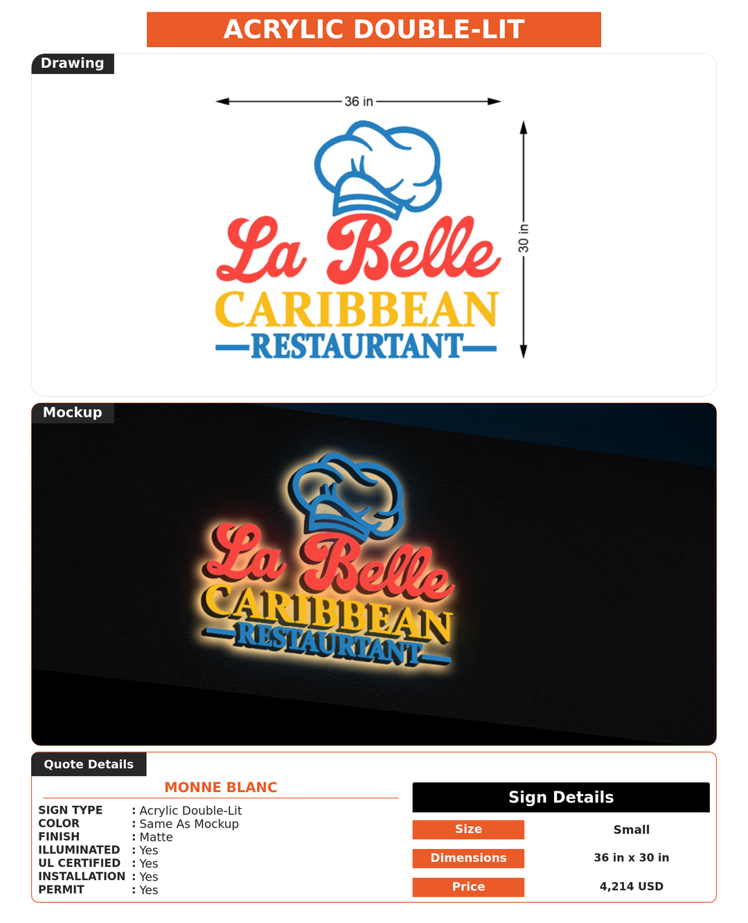 CUSTOM MOCKUP SIGN FOR Monne Blanc