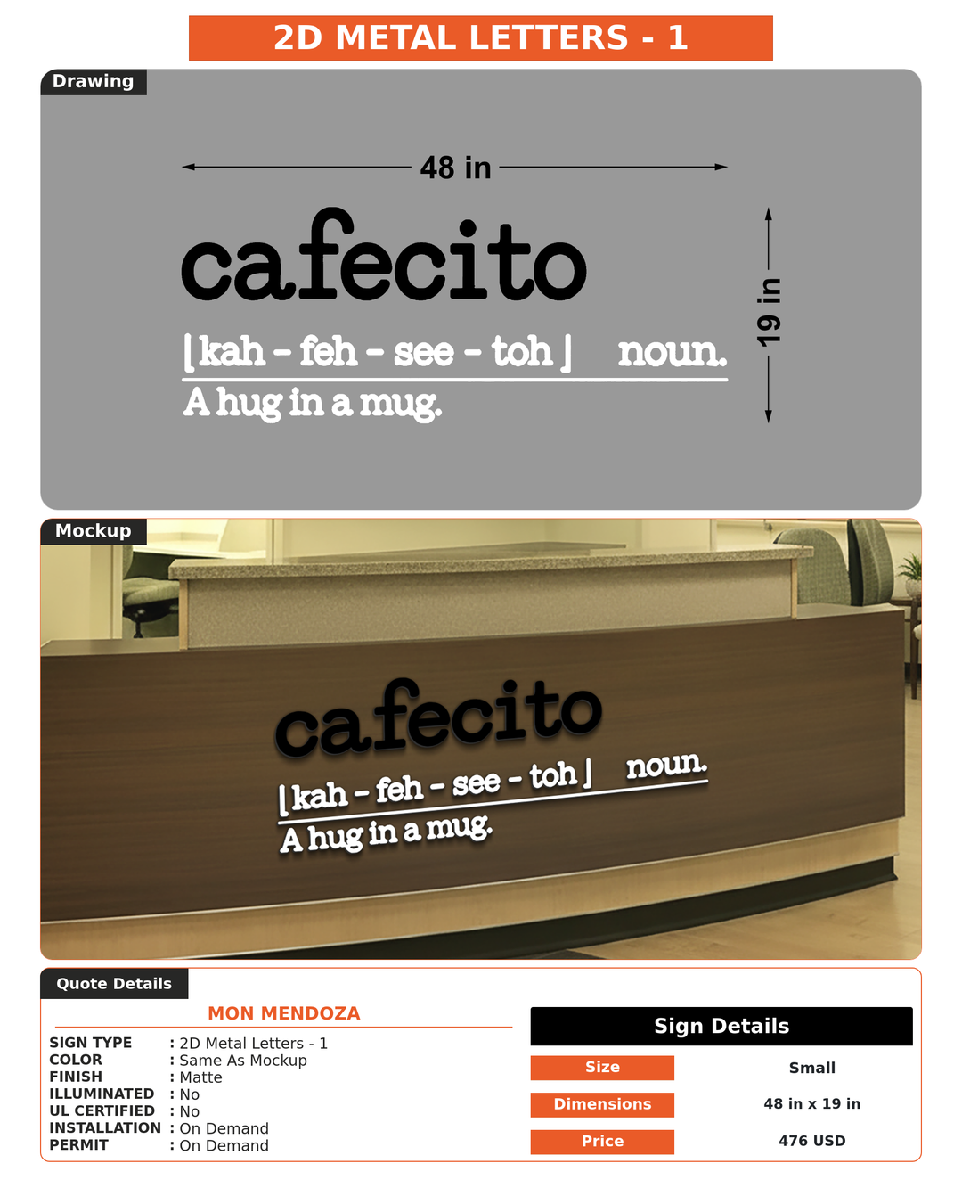 CUSTOM MOCKUP SIGN FOR Mon Mendoza