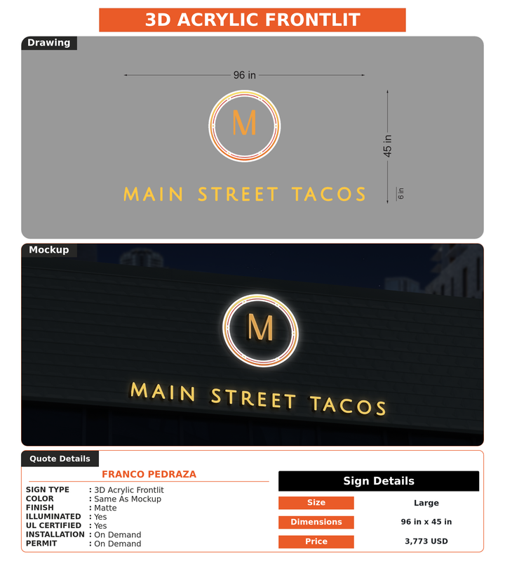 CUSTOM MOCKUP SIGN FOR Franco Pedraza