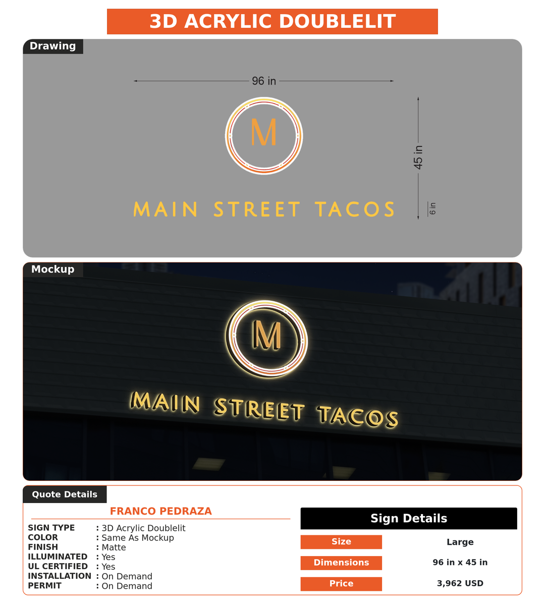 CUSTOM MOCKUP SIGN FOR Franco Pedraza