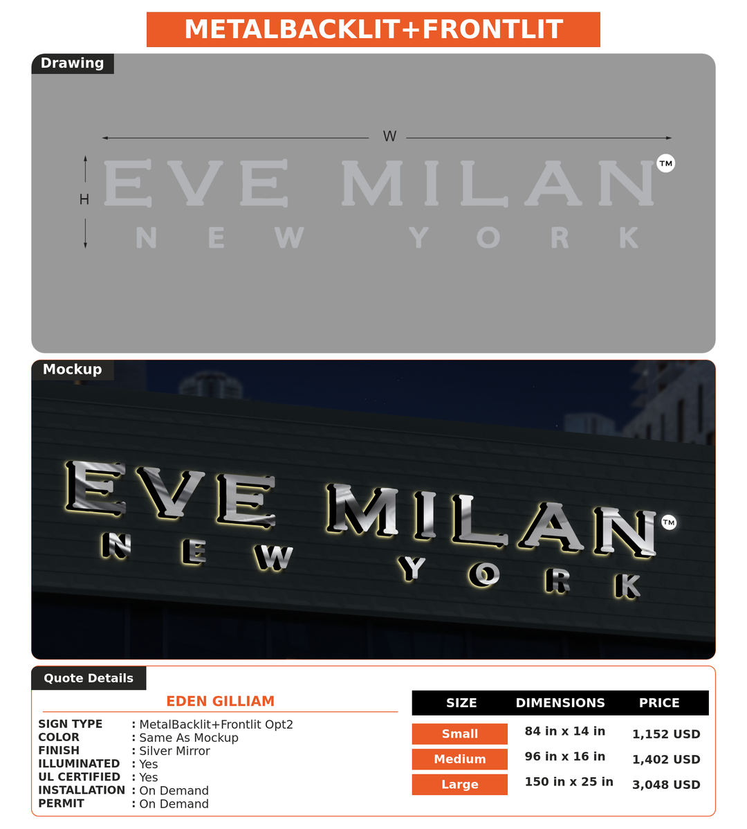 CUSTOM MOCKUP SIGN FOR Eden Gilliam