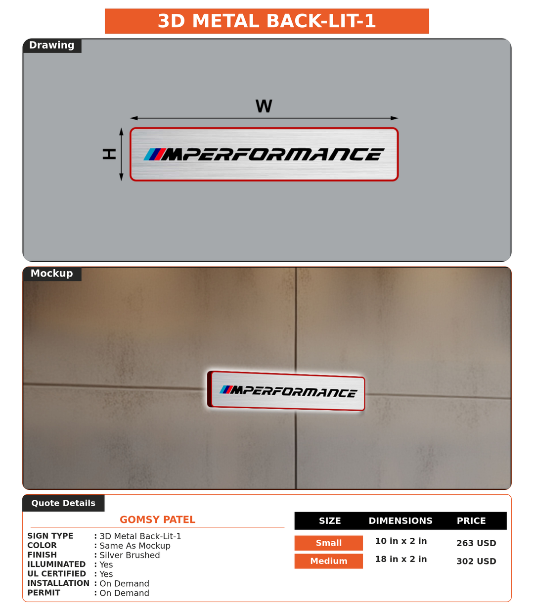 CUSTOM MOCKUP SIGN FOR gomsy patel