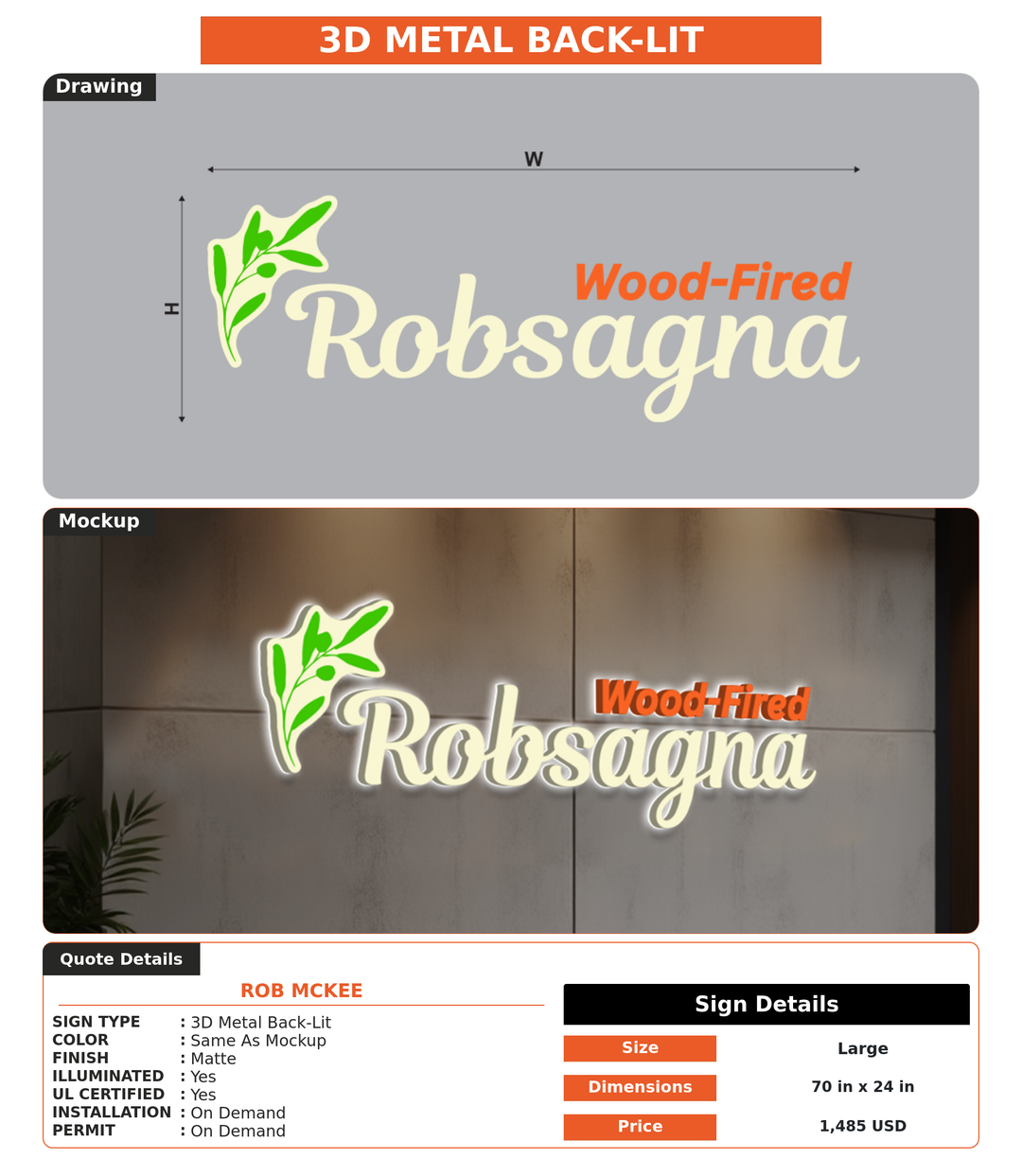CUSTOM MOCKUP SIGN FOR Rob McKee