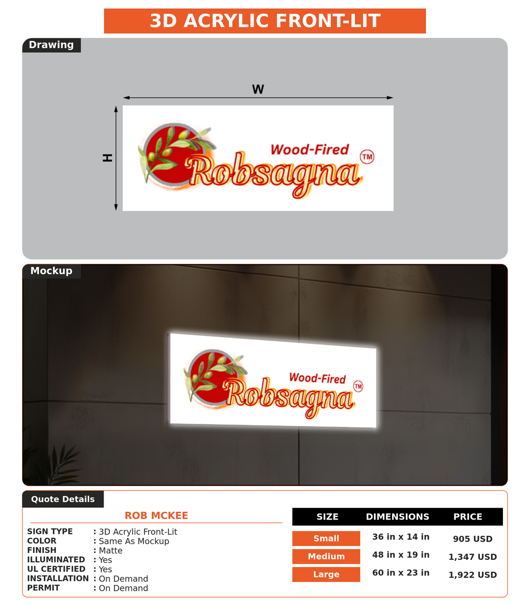 CUSTOM MOCKUP SIGN FOR Rob McKee